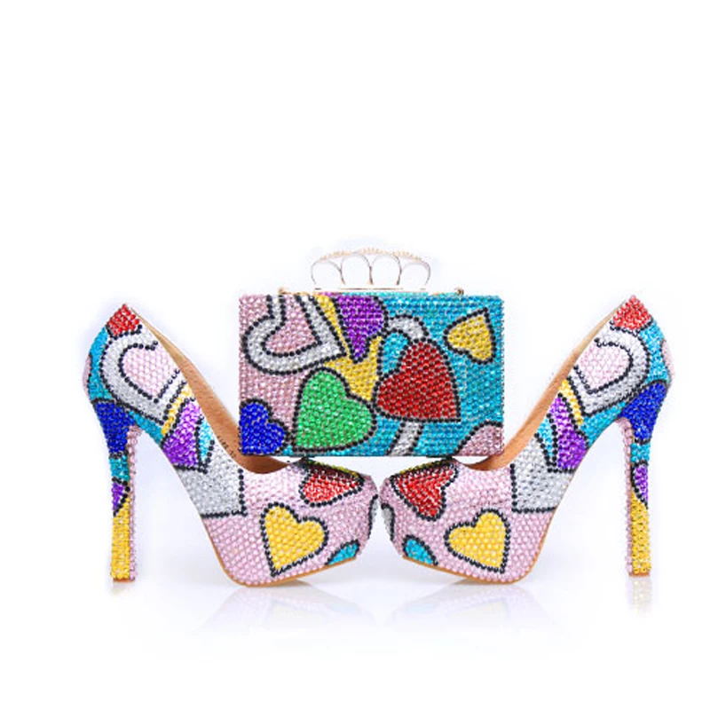 Rhinestone Prom Party Shoes with Clutch Handmade Wedding Shoes High Heel Multicolor Cinderella Pumps with Matching Bag
Rhinestone Prom Party Shoes with Clutch Handmade Wedding Shoes High Heel Multicolor Cinderella Pumps with Matching Bag