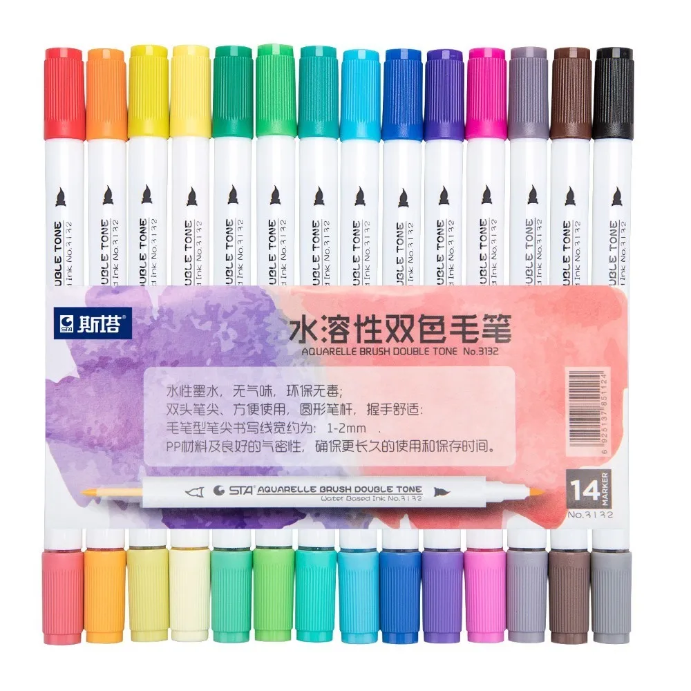 28 Assorted Colors Dual Tip Watercolor Brush Markers Pen Double Tone Sketch Markers For Adults Kids Design Art Marker Supplies
28 Assorted Colors Dual Tip Watercolor Brush Markers Pen Double Tone Sketch Markers For Adults Kids Design Art Marker Supplies