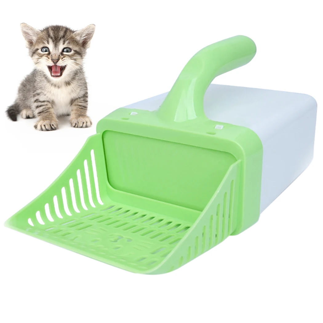 

Dropshipping Useful Cat Litter Shovel Pet Cat Litter Sifter Hollow Neater Scooper Cat Sand Cleaning Scoop with 15pcs Waste Bags