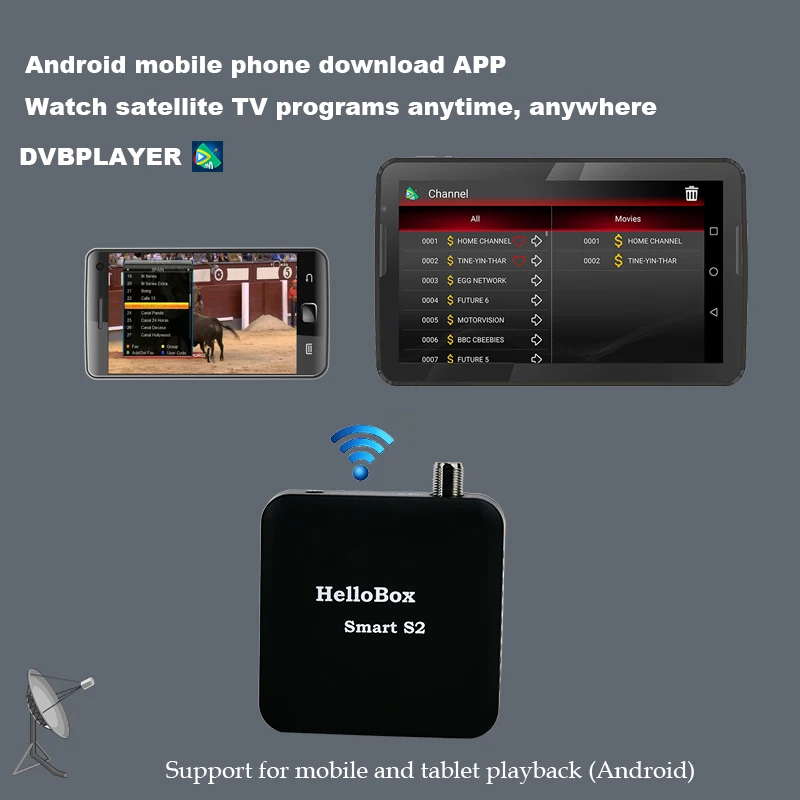 Спутниковый приемник Hellobox Smart S2 для мобильного телефона/планшета/Smart TV/OTT BOX Play