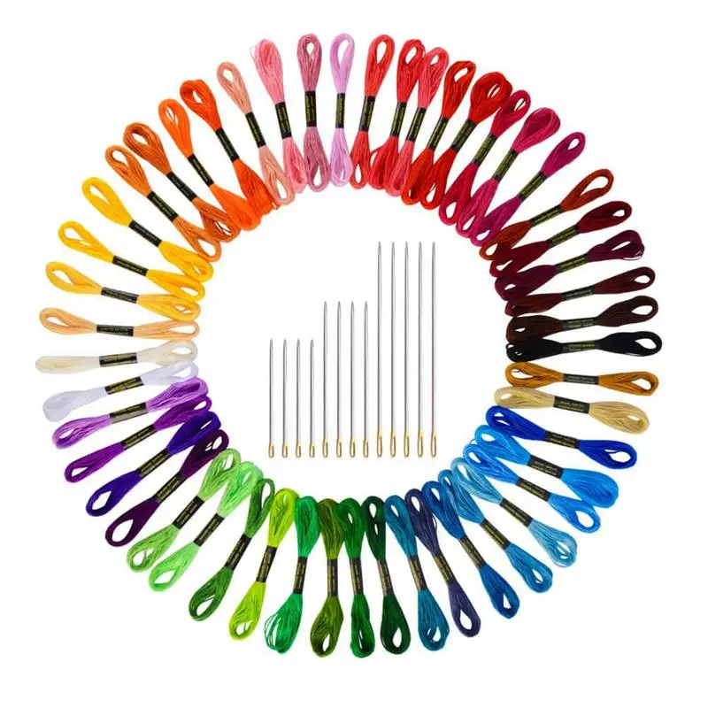 50 Skeins Embroidery Floss Cross Stitch Thread Bracelet String with Needles for Friendship Bracelet
50 Skeins Embroidery Floss Cross Stitch Thread Bracelet String with Needles for Friendship Bracelet