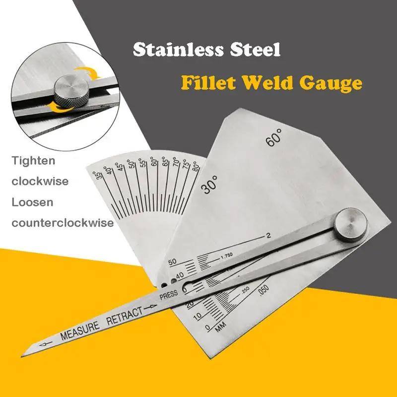 Fillet Weld Gauge Stainless Steel Weld Inspection Ruler Mechanical Thread Debugging Mold Inspection
Fillet Weld Gauge Stainless Steel Weld Inspection Ruler Mechanical Thread Debugging Mold Inspection