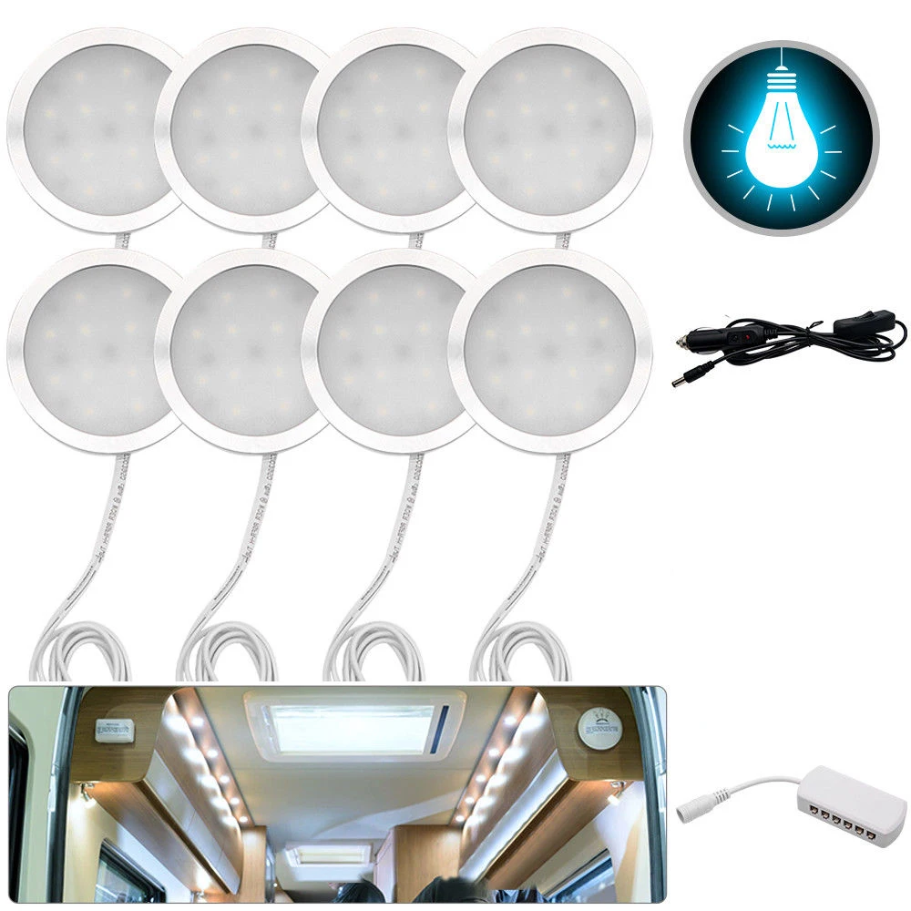 8PCS 12V LED Spot Interior White Lights 2.5W Camper Van Caravan Motorhome White Lights 6500K
8PCS 12V LED Spot Interior White Lights 2.5W Camper Van Caravan Motorhome White Lights 6500K