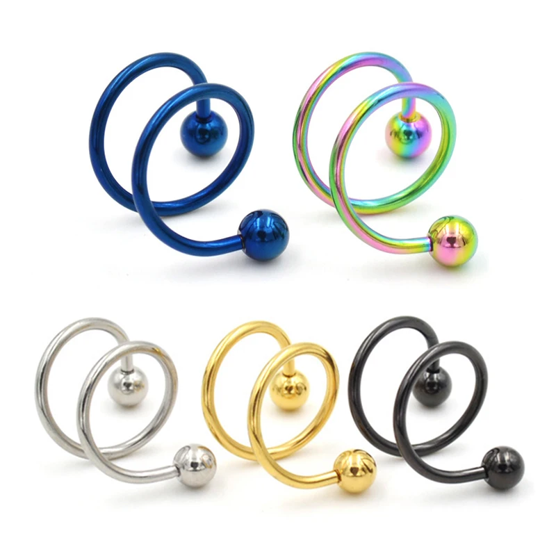 Blue Black Colors S Double Spiral Twister Barbell Golden Ball 1Pair Simple Earrings Body Jewelry
Blue Black Colors S Double Spiral Twister Barbell Golden Ball 1Pair Simple Earrings Body Jewelry