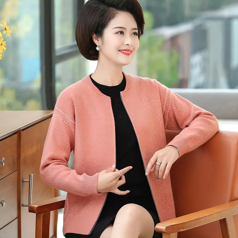 New 2019 Middle Aged Women Cashmere Cardigans Female Sweaters O-neck Long Sleeve Zipper Knitted Loose Sweater Cardigan Plus Size 
New 2019 Middle Aged Women Cashmere Cardigans Female Sweaters O-neck Long Sleeve Zipper Knitted Loose Sweater Cardigan Plus Size