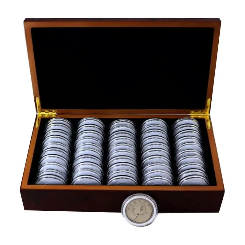 50 Coin Storage Boxes Round Coin Storage Wooden Box Commemorative Coin Collection Capsules Box 25/27/30mm Display Case Storage
50 Coin Storage Boxes Round Coin Storage Wooden Box Commemorative Coin Collection Capsules Box 25/27/30mm Display Case Storage
