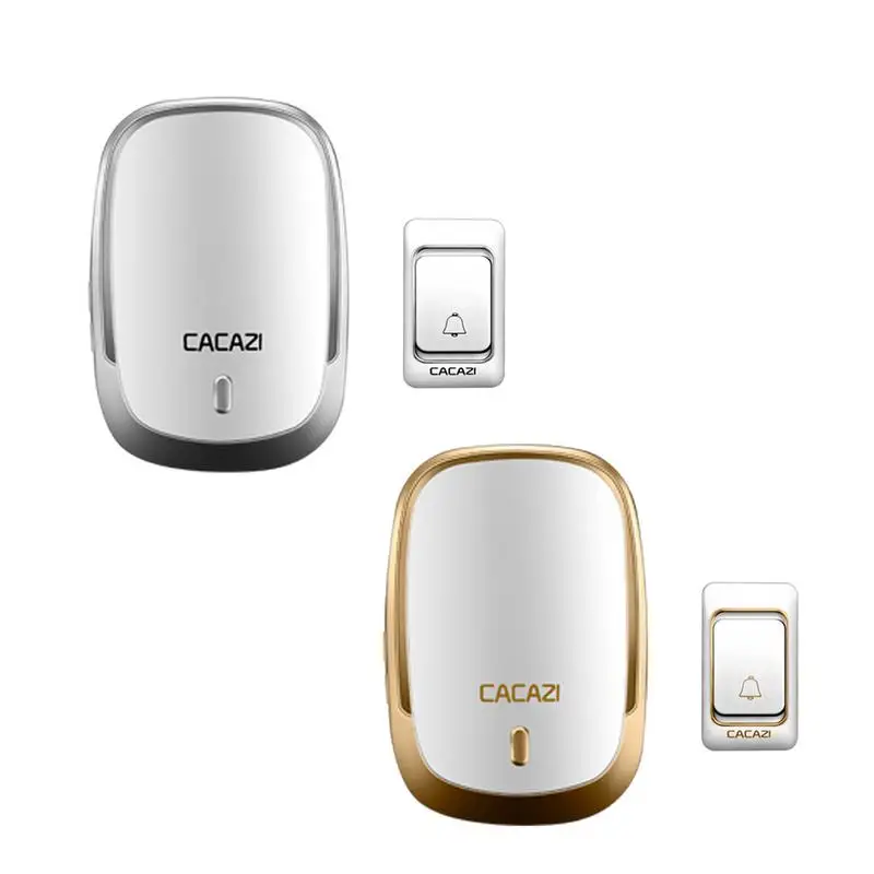 CACAZI Wireless Doorbell DC battery operated Control Button 200M Remote LED Light Home cordless call bell 4 volume 36 chime
CACAZI Wireless Doorbell DC battery operated Control Button 200M Remote LED Light Home cordless call bell 4 volume 36 chime