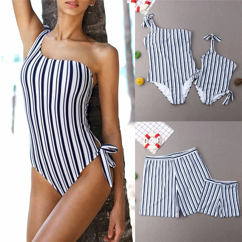New Fashion Mummy Baby Single Shoulder One-piece Swimwear Dad Boy Swim Trunks Holiday Family Matching Swimsuit Clothes
New Fashion Mummy Baby Single Shoulder One-piece Swimwear Dad Boy Swim Trunks Holiday Family Matching Swimsuit Clothes