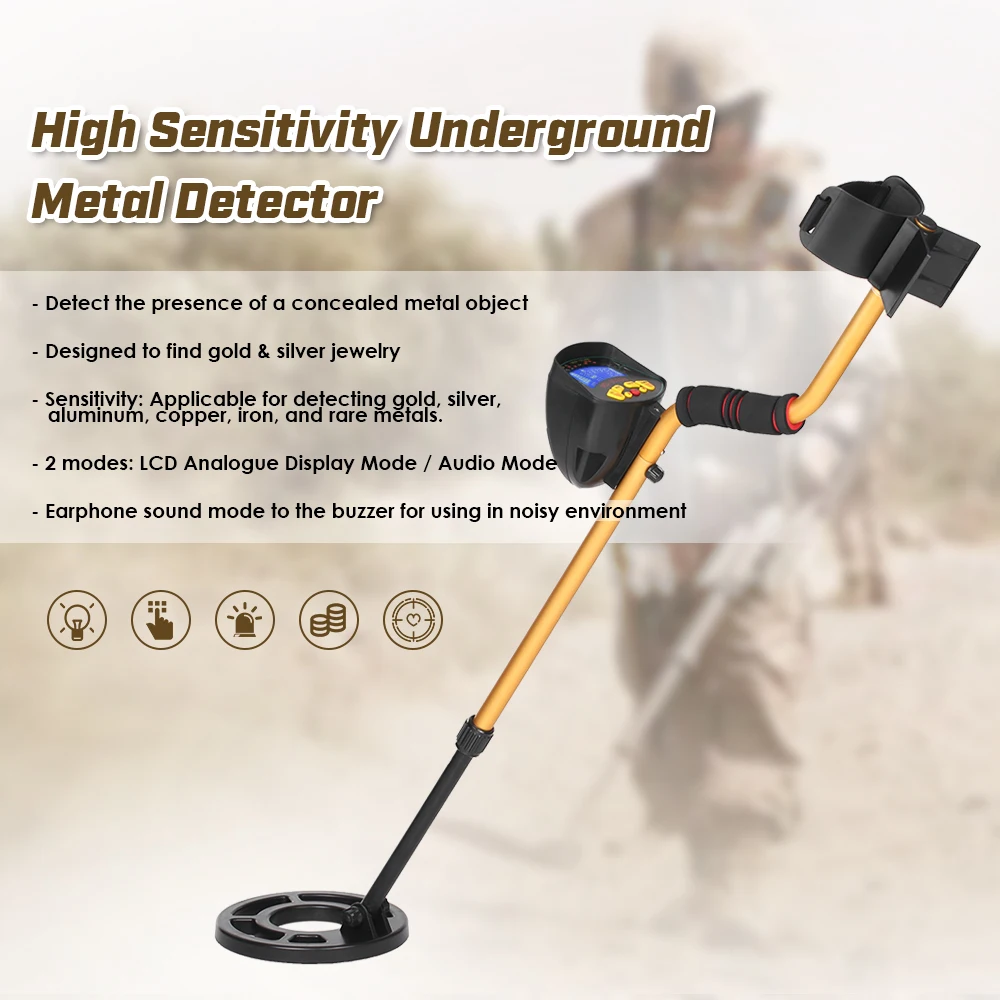 

High Sensitivity Metal Detector MD3010II Underground Gold Digger Treasure Hunter Metal Finder Treasures Seeking Tool