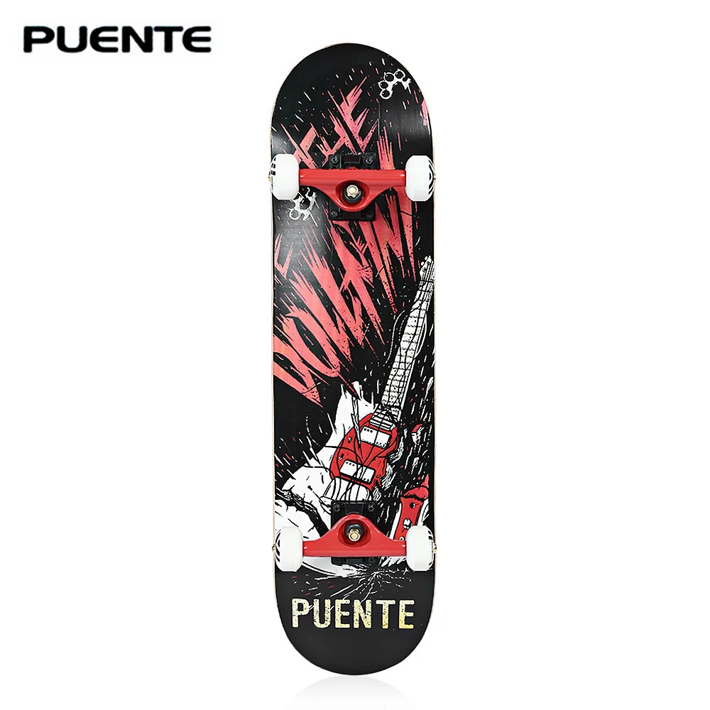 PUENTE 608 Four-wheel Double Kick Deck Skateboard with T-Shape Gadget Anti-slip Secure High Density Durable Skateboard
PUENTE 608 Four-wheel Double Kick Deck Skateboard with T-Shape Gadget Anti-slip Secure High Density Durable Skateboard