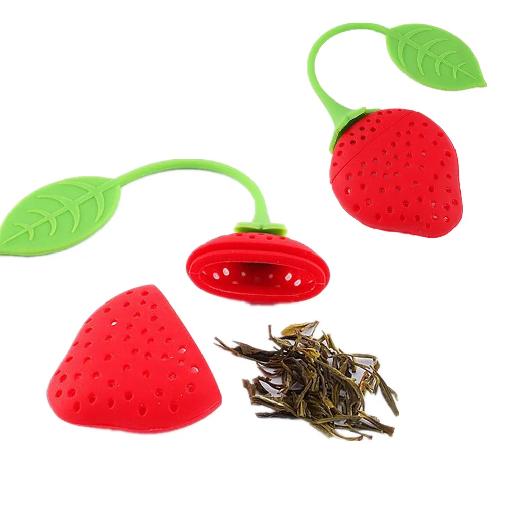 Lovely Silicone Strawberry Tea Infuser teabag kettle Loose Tea leaf Strainer ball Herbal Spice Filter Tea teapot tool.
Lovely Silicone Strawberry Tea Infuser teabag kettle Loose Tea leaf Strainer ball Herbal Spice Filter Tea teapot tool.