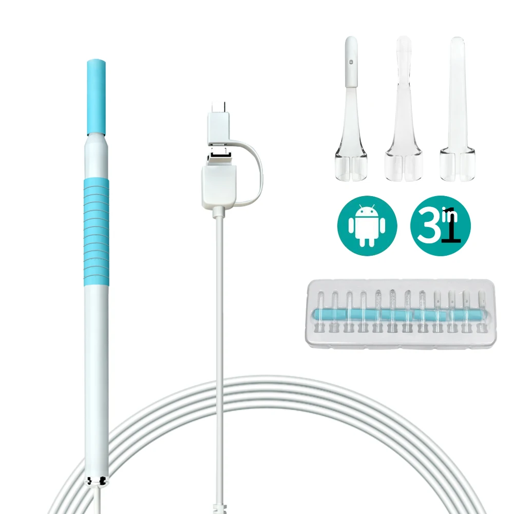 3 In 1 Micro USB Type C 6Led Ear Cleaning Earwax Endoscope Tool Borescope Inspection Camera Image Capture for Ear Health
3 In 1 Micro USB Type C 6Led Ear Cleaning Earwax Endoscope Tool Borescope Inspection Camera Image Capture for Ear Health