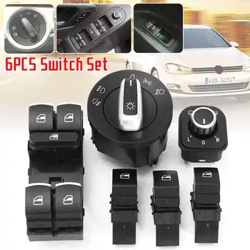 6pcs Car Electric Power Master Window Control Mirror Headlight Switch 5ND959857 5ND959565B For VW Jetta Golf MK5 6
6pcs Car Electric Power Master Window Control Mirror Headlight Switch 5ND959857 5ND959565B For VW Jetta Golf MK5 6