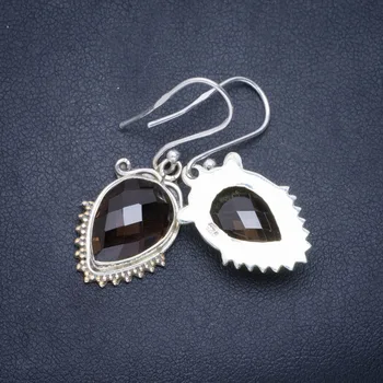 Natural Smoky Quartz Handmade Unique 925 Sterling Silver Earrings 1.5" A0990
Natural Smoky Quartz Handmade Unique 925 Sterling Silver Earrings 1.5" A0990
