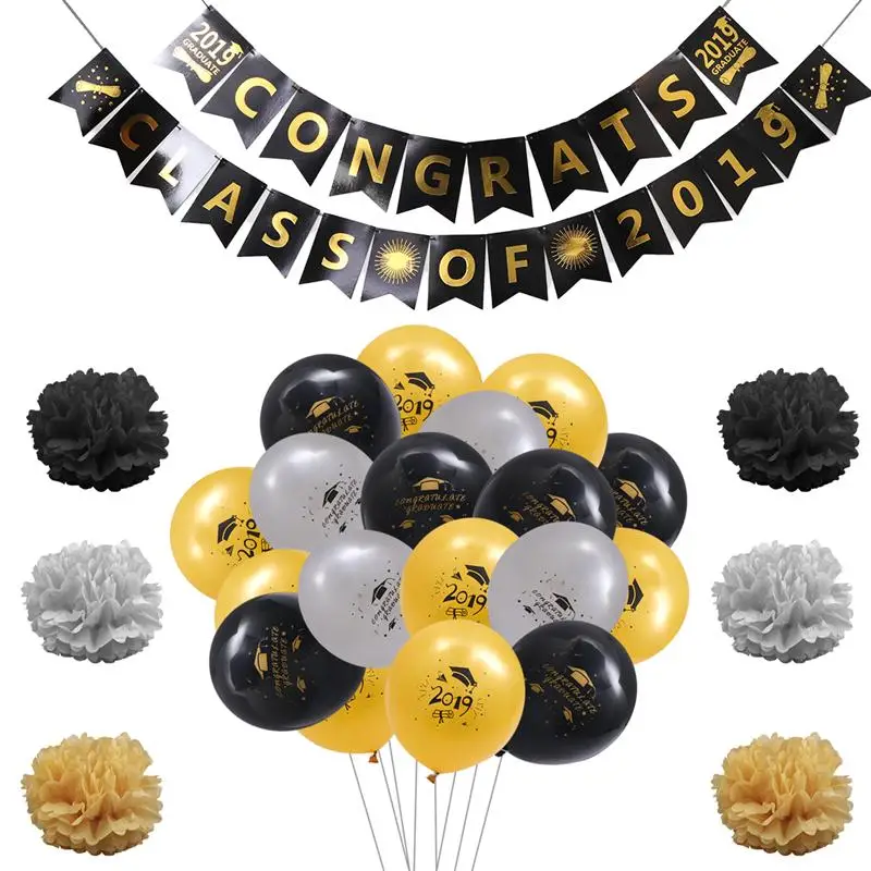 1 Set 2019 Congrats Decoration Set Graduation Themed Banner Printing Balloons Paper Flower Balls Graduation Party Supplies
1 Set 2019 Congrats Decoration Set Graduation Themed Banner Printing Balloons Paper Flower Balls Graduation Party Supplies
