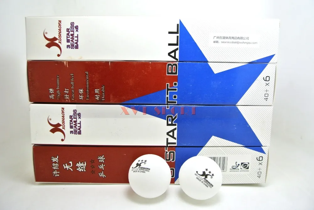 ITTF Apprved XUSHAOFA 3 Star 40+ New Material Seamless PP Ball Table Tennis ball / ping pong ball 6pcs/box
ITTF Apprved XUSHAOFA 3 Star 40+ New Material Seamless PP Ball Table Tennis ball / ping pong ball 6pcs/box