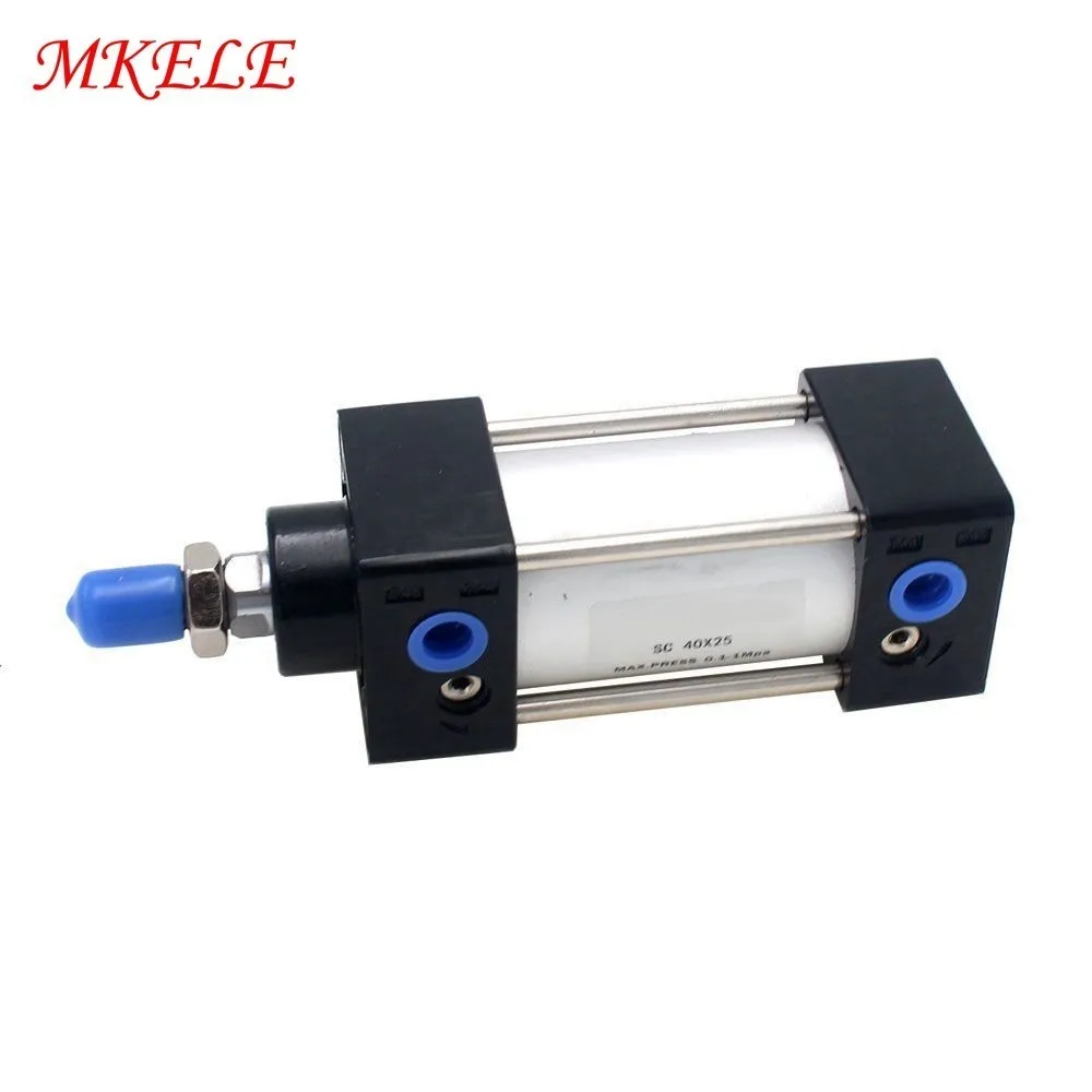 

Double Acting 40mm Bore 25mm Stroke Air Cylinder Pneumatic Cylinder Free Shipping SC40-25 Makerele