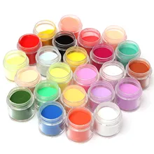 24 pièces coloré bricolage ongle Glitte poussière poudre brillant paillettes Art des ongles poudre Kit brillant sucre pointe 3D décorations acrylique UV poudres(China)