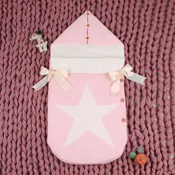 3colors Bow knot Pentagram Knitted Hooded Sleep Bag Print Stars Baby Blanket Swaddling Sleeping Bag Pure Color Bedding Use Kids 
3colors Bow knot Pentagram Knitted Hooded Sleep Bag Print Stars Baby Blanket Swaddling Sleeping Bag Pure Color Bedding Use Kids