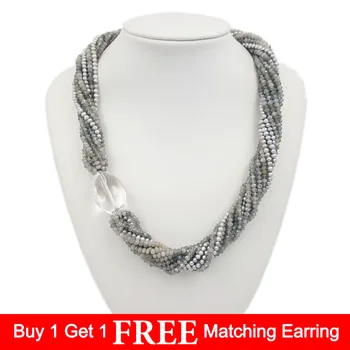 Lii Ji Gemstone Natural Labradorite,Freshwater Pearl,Big Clear Quartz 10 Rows 925 Sterling Silver Clasp Necklace
Lii Ji Gemstone Natural Labradorite,Freshwater Pearl,Big Clear Quartz 10 Rows 925 Sterling Silver Clasp Necklace