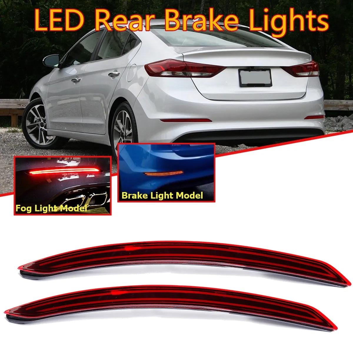 Pair Car LED Rear Bumper Reflector Red Brake Lights Accessories Light Fog Lamp Bumper For Hyundai Elantra (Avante AD) 2016-up
Pair Car LED Rear Bumper Reflector Red Brake Lights Accessories Light Fog Lamp Bumper For Hyundai Elantra (Avante AD) 2016-up