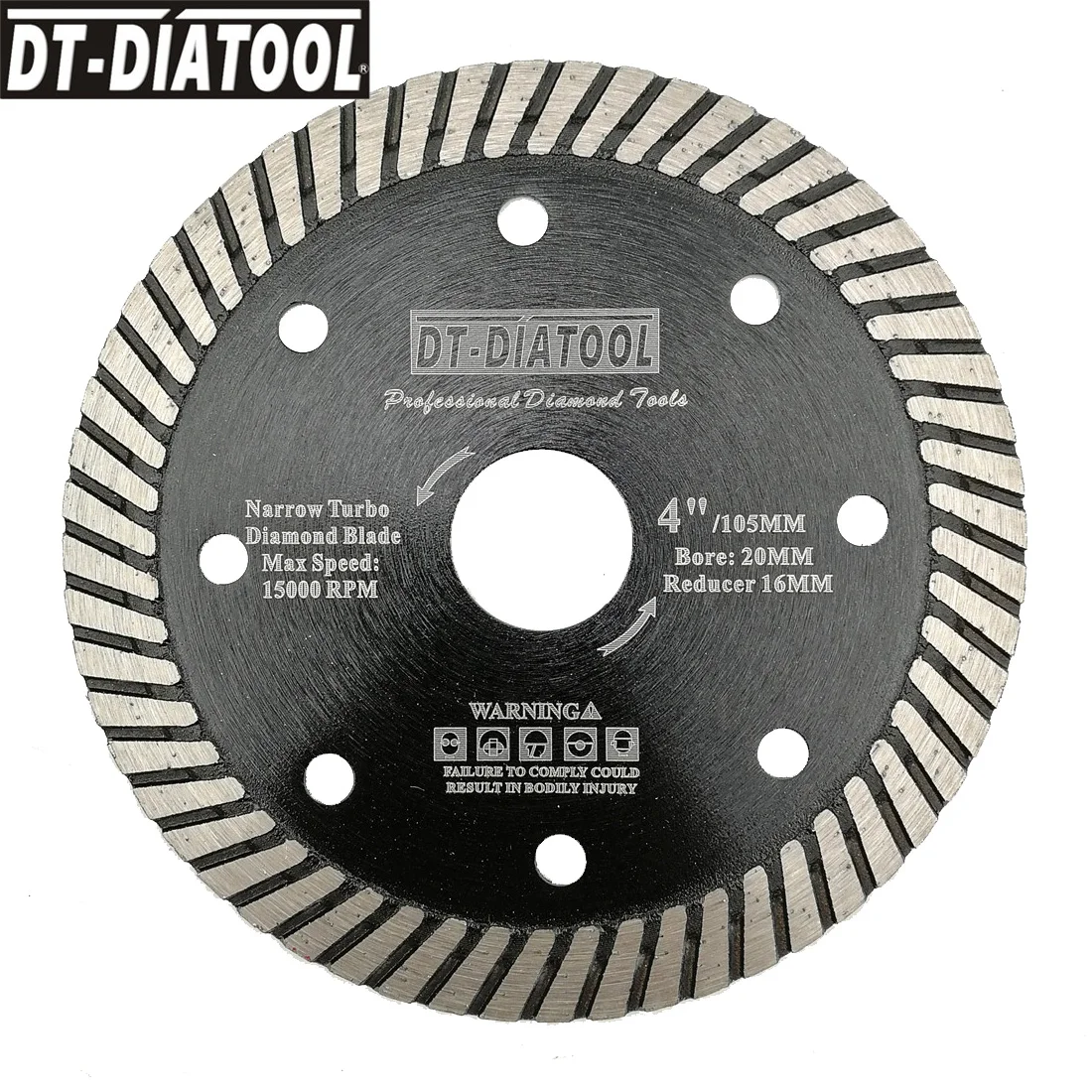 DT-DIATOOL 1piece Diamond Multi Holes Narrow Turbo Blade For Cutting Granite Marble Concrete Masonry Dia 4"/105mm Cutting Disc
DT-DIATOOL 1piece Diamond Multi Holes Narrow Turbo Blade For Cutting Granite Marble Concrete Masonry Dia 4"/105mm Cutting Disc