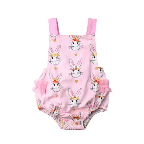 Baby Clothes Easter Baby Girl Rabbit Print Sleeveless Bodysuit Ruffled Elastic Jumpsuit Outfits Overalls
Baby Clothes Easter Baby Girl Rabbit Print Sleeveless Bodysuit Ruffled Elastic Jumpsuit Outfits Overalls