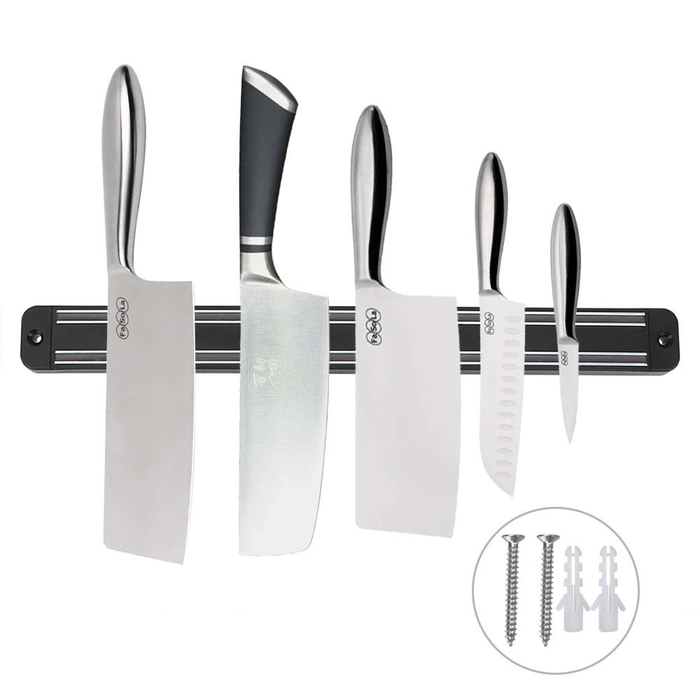 Black Wall Mount Magnetic Strip Knife Holder Kitchen Bar Knife Storage Block For Metal Knife 33CM Magnetic Knife Holder
Black Wall Mount Magnetic Strip Knife Holder Kitchen Bar Knife Storage Block For Metal Knife 33CM Magnetic Knife Holder