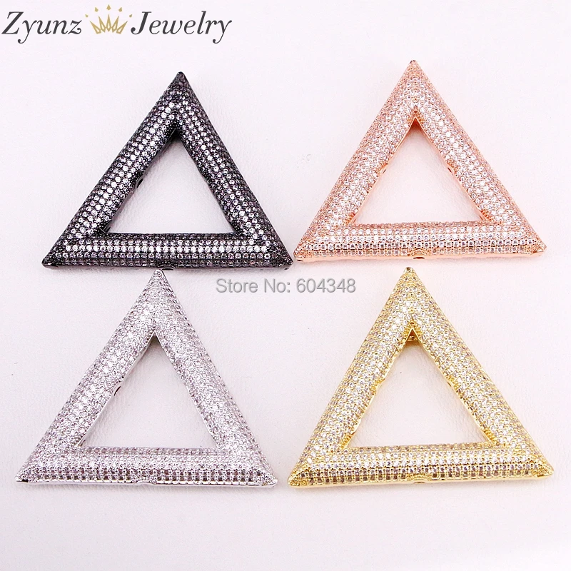 4PCS ZYZ325-9576 CZ Micro Pave Hollow Triangle Pendant, Cubic Zirconia Pendant Charm Connector,Gold/Silver/Black/Rose Gold color
4PCS ZYZ325-9576 CZ Micro Pave Hollow Triangle Pendant, Cubic Zirconia Pendant Charm Connector,Gold/Silver/Black/Rose Gold color