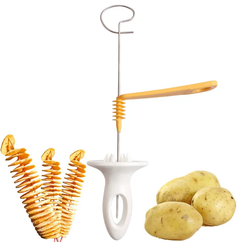 1pc 3 string Rotate Potato Slicer Stainless Steel +Plastic Twisted Potato Slice Cutter Spiral DIY Manual Creative
1pc 3 string Rotate Potato Slicer Stainless Steel +Plastic Twisted Potato Slice Cutter Spiral DIY Manual Creative