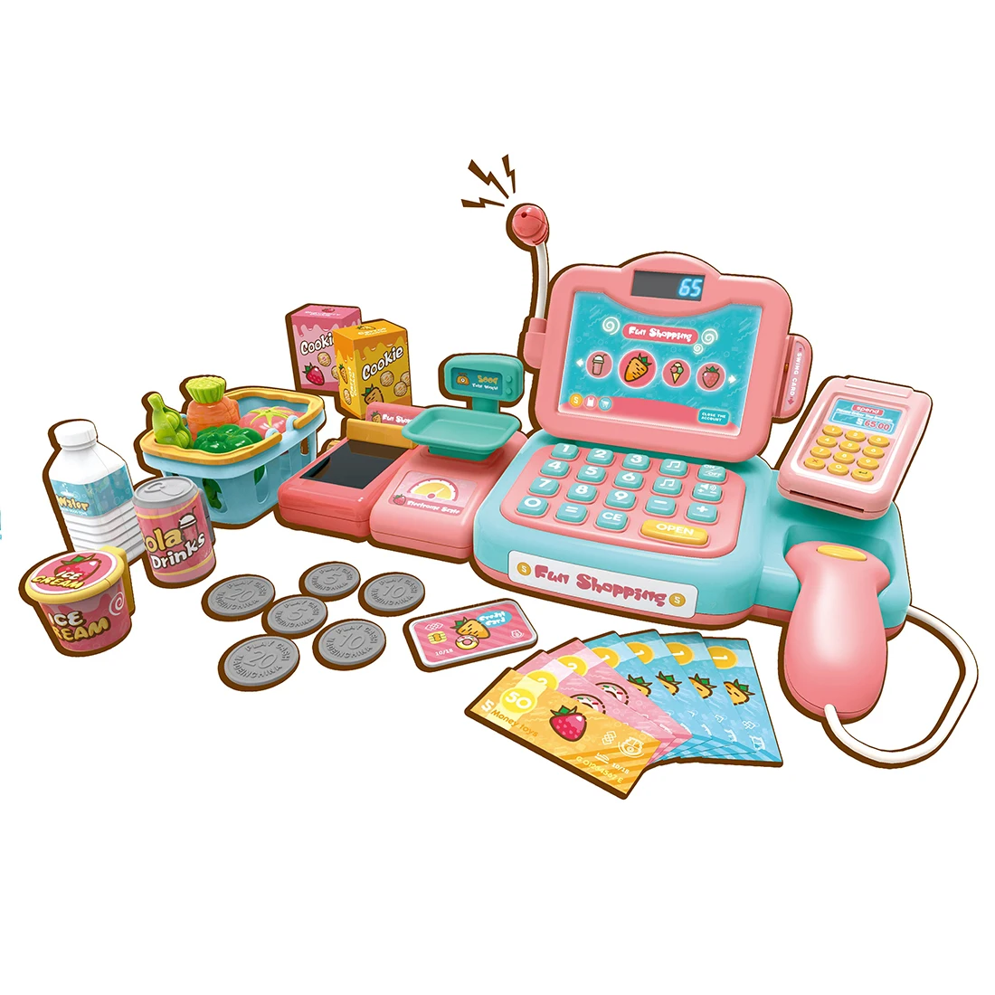 New Arrive 24Pcs Children Realistic Pretend and Play Calculator Cash Register Toys with Smart Automatic Speech Recognition
New Arrive 24Pcs Children Realistic Pretend and Play Calculator Cash Register Toys with Smart Automatic Speech Recognition