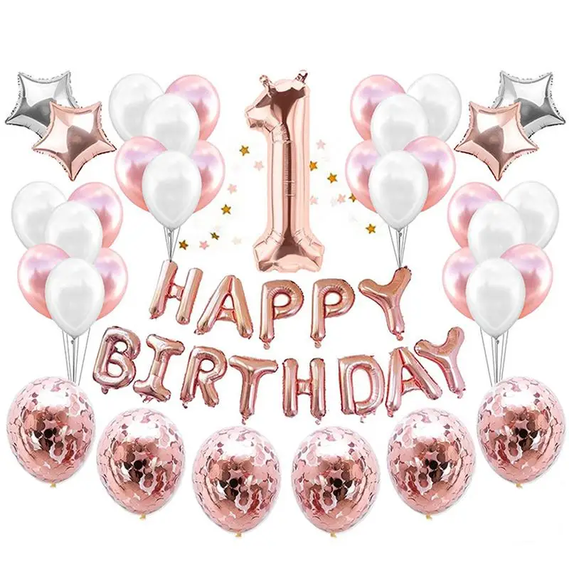 37piece/set 1 Year Birthday Party Supplies And Rose Gold Party Decorations Rose Gold Confetti Balloons
37piece/set 1 Year Birthday Party Supplies And Rose Gold Party Decorations Rose Gold Confetti Balloons