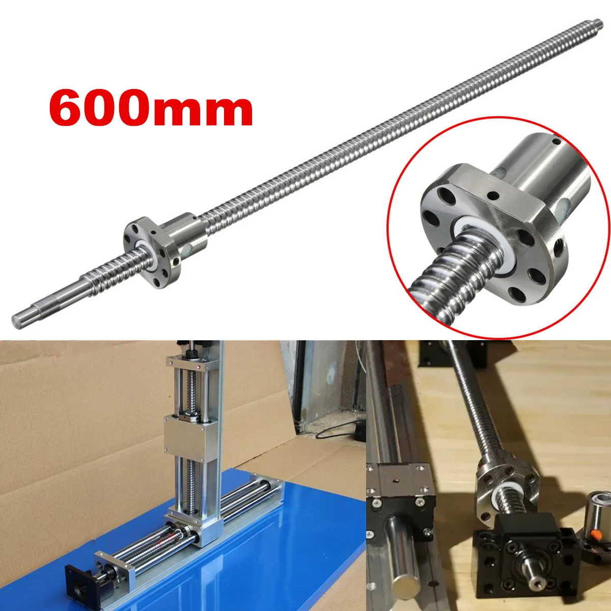 New Ball Screw SFU1605 L600mm Ballscrew With SFU1605 Single Ballnut for End Machined CNC
New Ball Screw SFU1605 L600mm Ballscrew With SFU1605 Single Ballnut for End Machined CNC