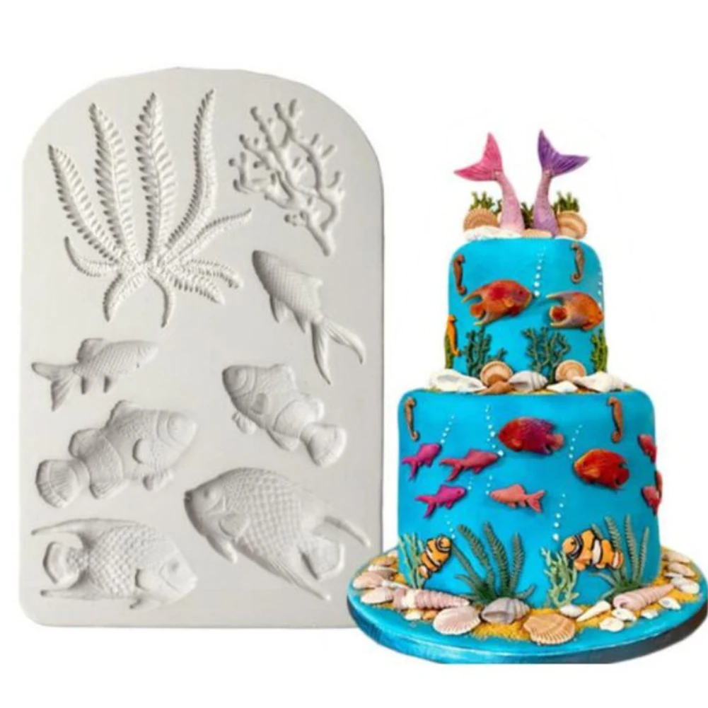 1pc 8 In 1 Fish Seaweed Silicone Mold DIY Cake Border Fondant Cake Decorating Tools Sea Coral Cupcake Chocolate Moulds
1pc 8 In 1 Fish Seaweed Silicone Mold DIY Cake Border Fondant Cake Decorating Tools Sea Coral Cupcake Chocolate Moulds