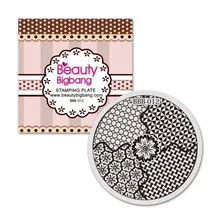 Beautybigbang prego que carimba placas 5.6cm de aço inoxidável redondo flores imagem polonês stamper transferência ferramentas para o polonês da arte do prego(China)
