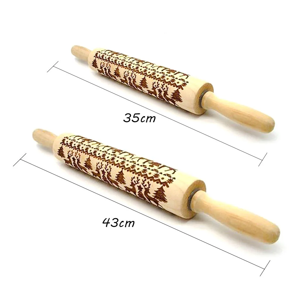 43/35cm Christmas Embossing Rolling Pin Engraved Carved Wood Baking Cookies Tree Elk Printing for Xmas Party Baking Tools
43/35cm Christmas Embossing Rolling Pin Engraved Carved Wood Baking Cookies Tree Elk Printing for Xmas Party Baking Tools
