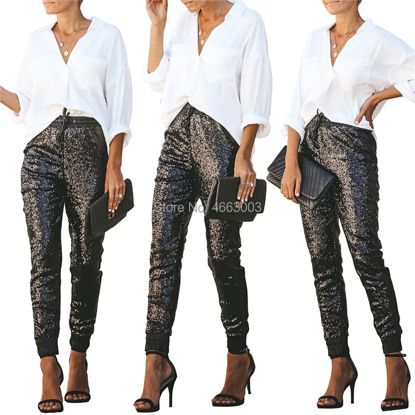 Fashion Sexy Shiny Sequined Pu Bodycon Pant Women High Waist Female Long Trousers England Brief Style Casual Party Pencil Pants
Fashion Sexy Shiny Sequined Pu Bodycon Pant Women High Waist Female Long Trousers England Brief Style Casual Party Pencil Pants