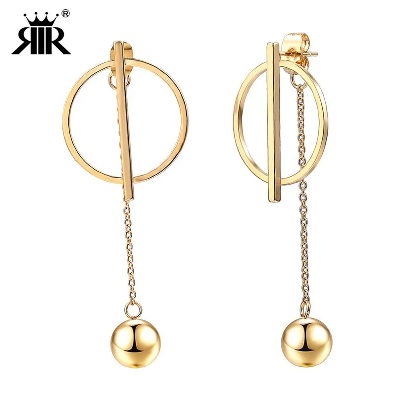 RIR Interlocking Circle Gold Drop Earrings In Stainless Steel Gold Vertical Bar Drop Dangle Earrings Gift for Women
RIR Interlocking Circle Gold Drop Earrings In Stainless Steel Gold Vertical Bar Drop Dangle Earrings Gift for Women