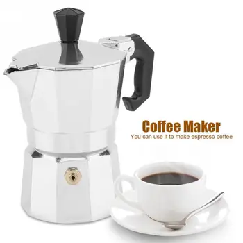 50mL 1 Cup Mocha Pot Aluminum Italian Type Coffee Pot Espresso Coffee Maker Stove Home Office Use
50mL 1 Cup Mocha Pot Aluminum Italian Type Coffee Pot Espresso Coffee Maker Stove Home Office Use