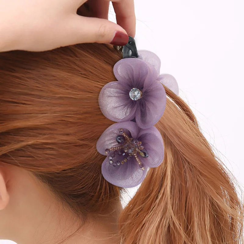 Boutique Beauty Rhinestone Flowers Headdress Purple Yarn Cloth Hairpins Girls Barrettes Hair Clip Female Hairgrips Accessories
Boutique Beauty Rhinestone Flowers Headdress Purple Yarn Cloth Hairpins Girls Barrettes Hair Clip Female Hairgrips Accessories