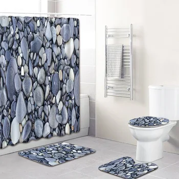 Stone Pattern 4 Piece Shower Curtain for Bathroom Carpet 3D Bath Mat Set Anti Slip Toilet Rug Set Fleece Seat Cvoer Blanket
Stone Pattern 4 Piece Shower Curtain for Bathroom Carpet 3D Bath Mat Set Anti Slip Toilet Rug Set Fleece Seat Cvoer Blanket