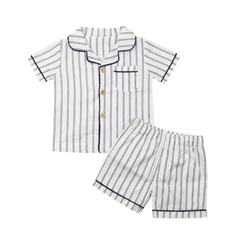 Girls boy Pajamas Children Home wear Sleepwear Short Sleeve 2-7 years New Baby Boy Pajamas Brief Stripe Lapel Button Summer Set
Girls boy Pajamas Children Home wear Sleepwear Short Sleeve 2-7 years New Baby Boy Pajamas Brief Stripe Lapel Button Summer Set
