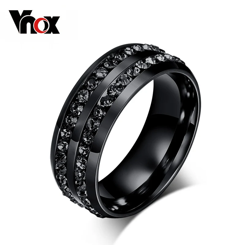 Vnox Black Crystal Rings For Women Stainless Steel Rhinestone Wedding Ring USA Size
Vnox Black Crystal Rings For Women Stainless Steel Rhinestone Wedding Ring USA Size