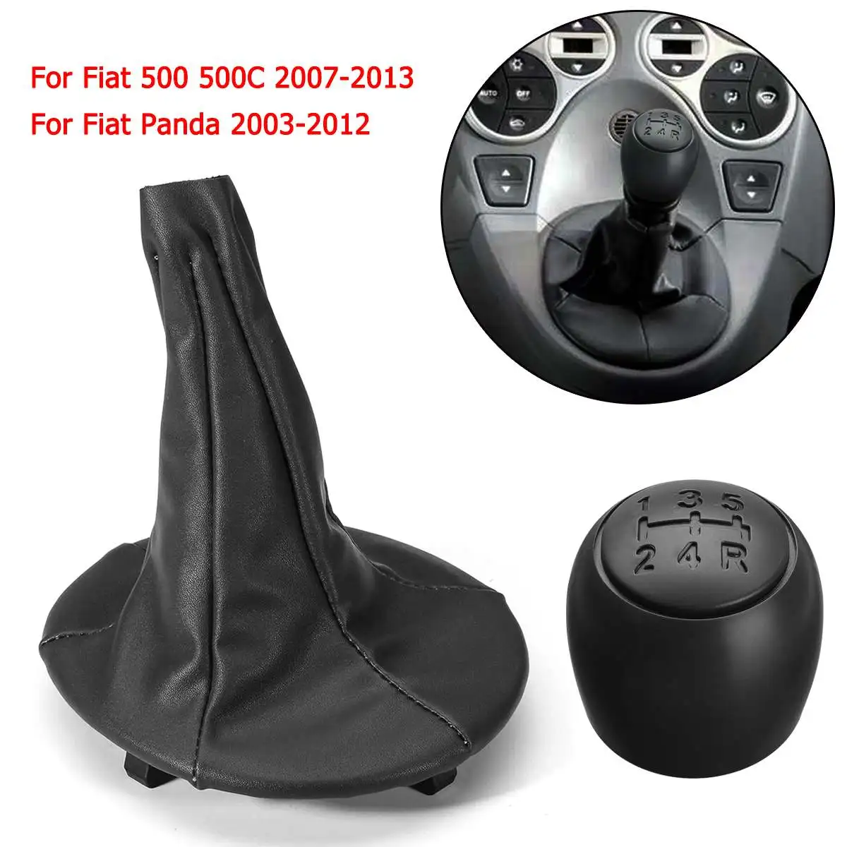 5 Speed Car Gear Shift Knob Head PU Leather Gaiter Boot Cover For FIAT PANDA 2003-2012 /500 500C 2007-2013
5 Speed Car Gear Shift Knob Head PU Leather Gaiter Boot Cover For FIAT PANDA 2003-2012 /500 500C 2007-2013