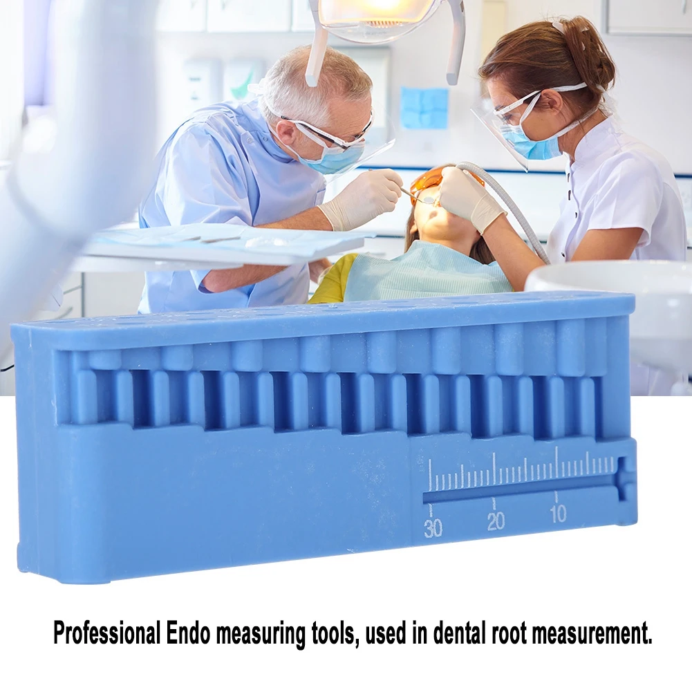 1PC Plastic Dental Mini Endo Measuring Autoclavable Endodontic Block Files Dentist Instrument Ruler Blue 87 x 32 20MM | Красота и