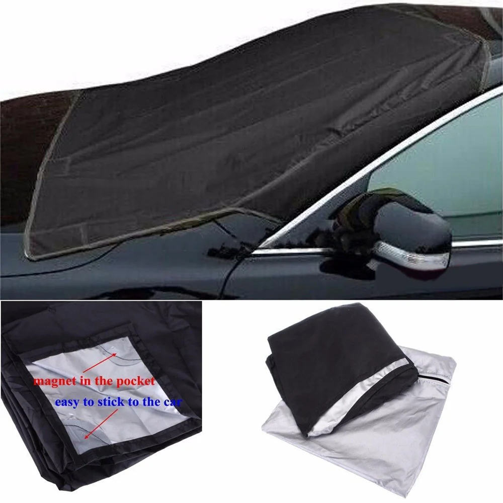 215*125cm Black Terylene Car Magnet Windshield Cover Sun Shield Snow Frost Freeze Protector exterior protection
215*125cm Black Terylene Car Magnet Windshield Cover Sun Shield Snow Frost Freeze Protector exterior protection