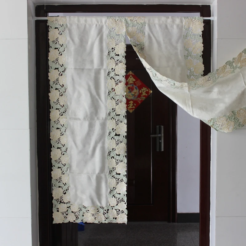 Exquisite Embroidery Hollowing work door curtain lace Kitchen window curtain Sheer Cafe Curtain Satin cotton
Exquisite Embroidery Hollowing work door curtain lace Kitchen window curtain Sheer Cafe Curtain Satin cotton