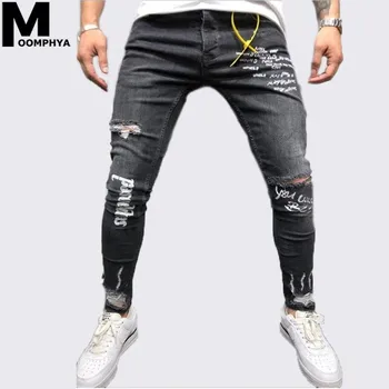 Moomphya 2019 New Distressed Ripped holes skinny jeans men Letter Printed mens jeans Slim Fit Denim Long Pants men Black jeans
Moomphya 2019 New Distressed Ripped holes skinny jeans men Letter Printed mens jeans Slim Fit Denim Long Pants men Black jeans