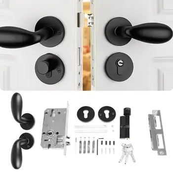 Simple Style Door Solid Handle Lock Space Aluminium Lock for Indoor Wooden Door 3.5-4.5cm Black
Simple Style Door Solid Handle Lock Space Aluminium Lock for Indoor Wooden Door 3.5-4.5cm Black