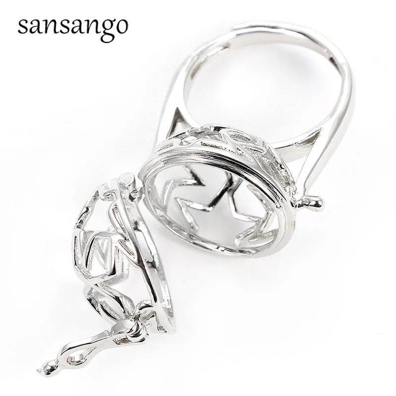 New Alloy Hollowed Star DIY Openable Locket Rings Pearl Cage Essential Oil Diffuser Jewelry Making Accessories For Unisex Gift
New Alloy Hollowed Star DIY Openable Locket Rings Pearl Cage Essential Oil Diffuser Jewelry Making Accessories For Unisex Gift
